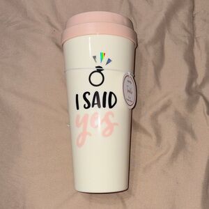 I Said Yes Reusable Tumbler - Pink & Cream